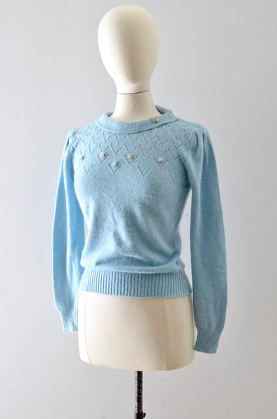 Vintage 1970s Pointelle Sweater