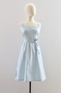 Vintage 1970s Baby Blue Cotton Sundress