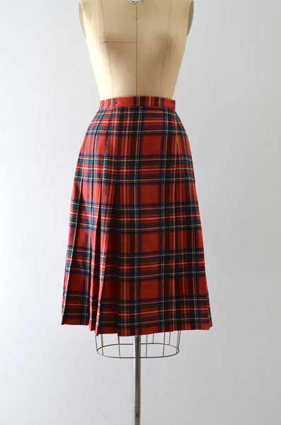 Vintage Red Plaid Wrap Skirt