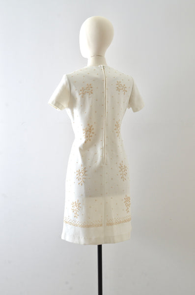 Vintage 1960s Flocked Dress