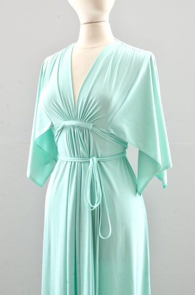Vintage 1970s Seafoam Green Dress