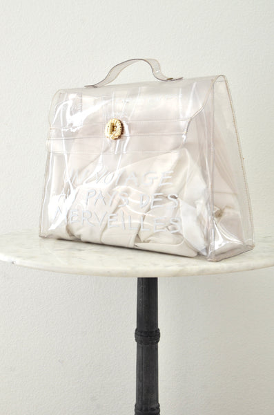 HERMÈS Transparent Bag Beach Handbag Shell Turnlock