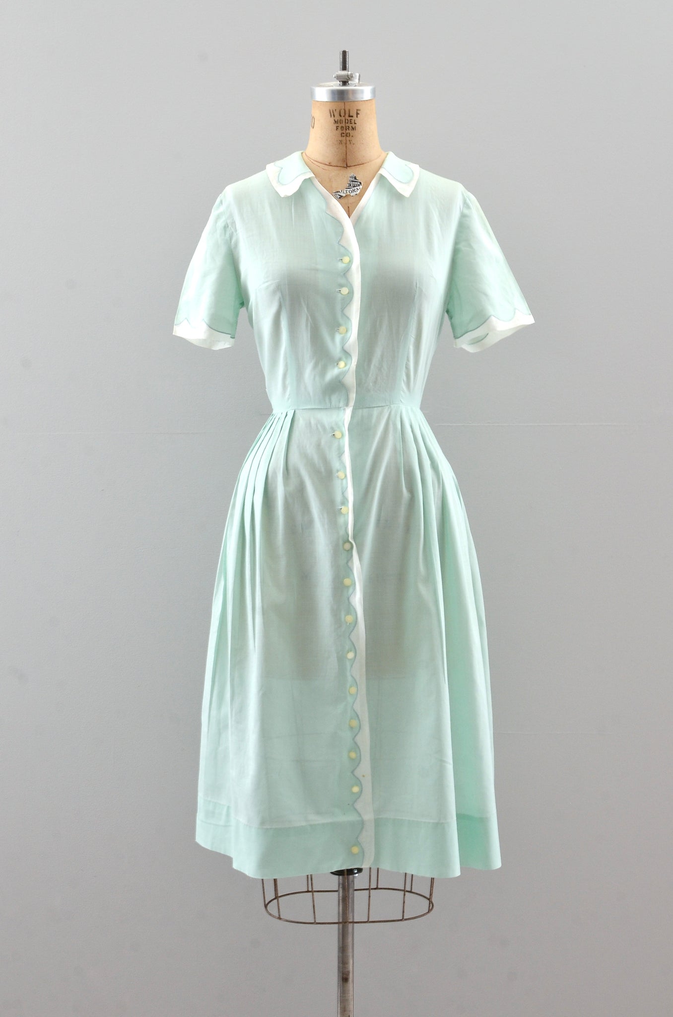 Vintage 1950s Button Front Dress