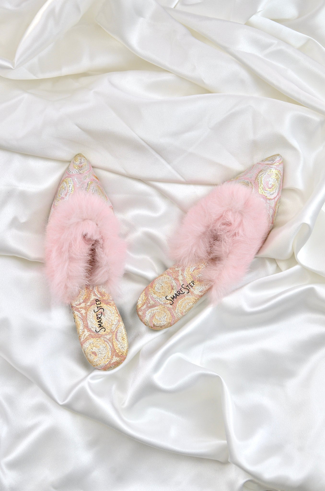 Vintage 60's Pink Feather Boudior Slipper Mule