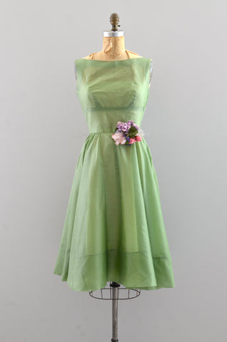 1950s Celadon Organza Dress