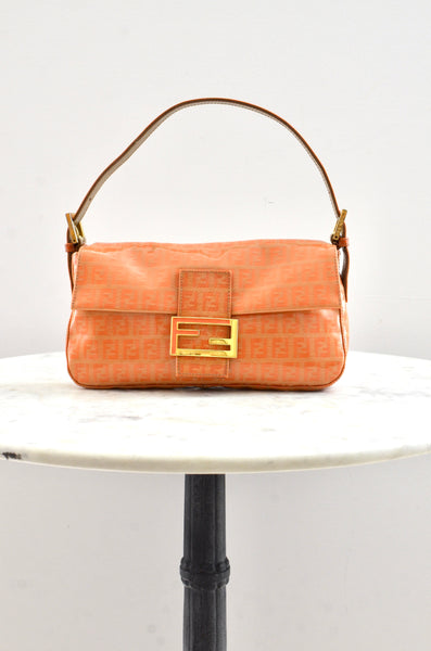 Fendi Baguette Orange Zucchino Bag