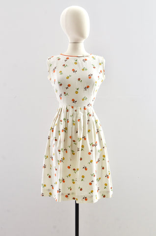 Vintage 1950s Rose Print Dress