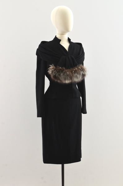 Vintage 1950's Lilli Ann Pleated Shawl Suit