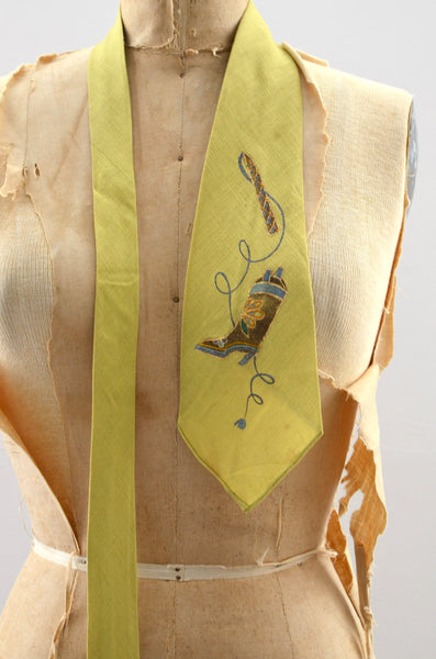 1940s Chartreuse Neck Tie