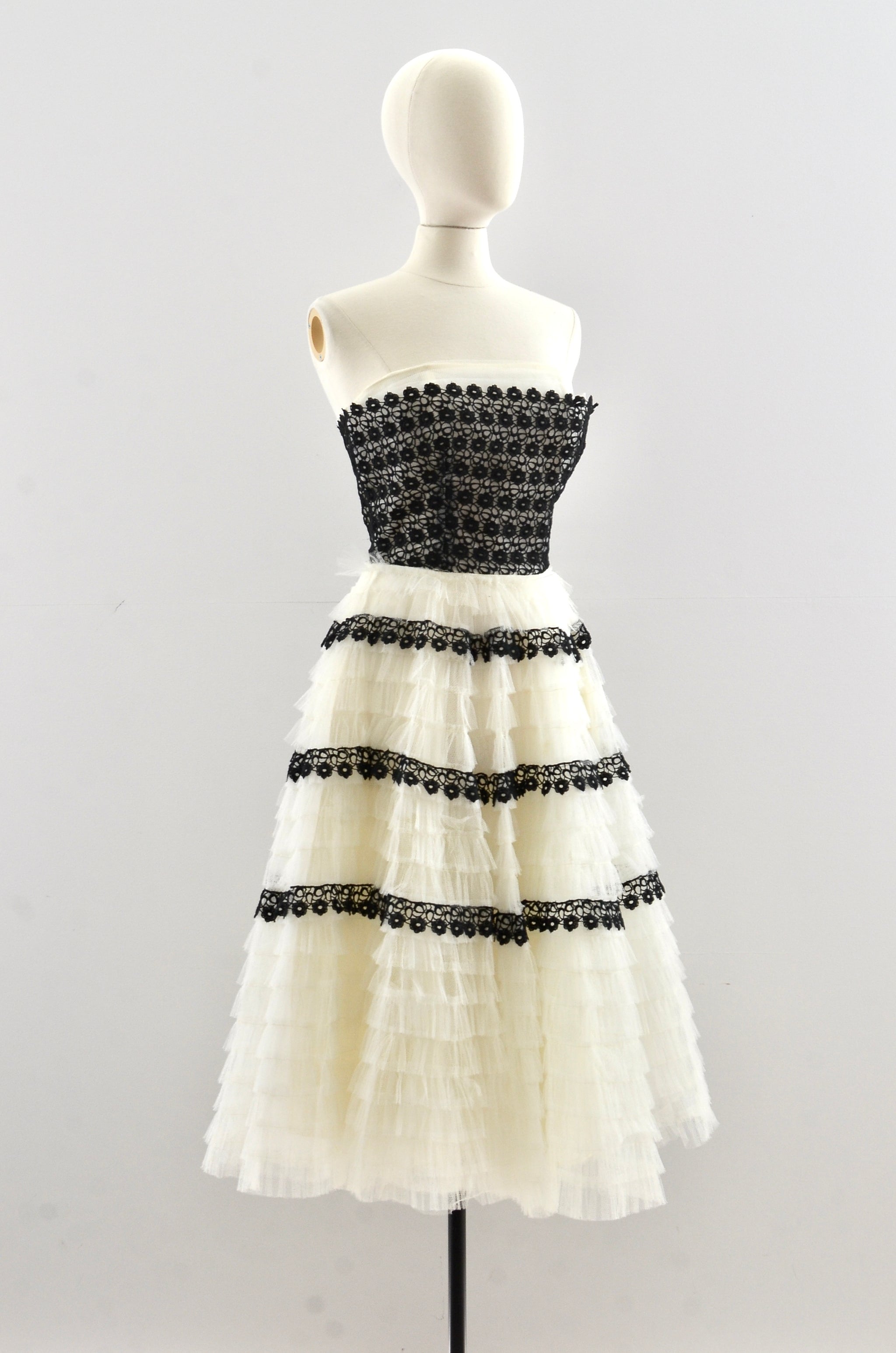 Vintage 1950's Black & White Tulle Party Dress – Pickled Vintage