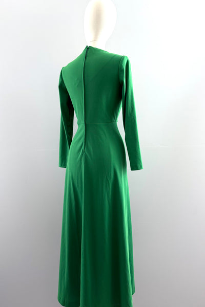 1970s Green Maxi Dress