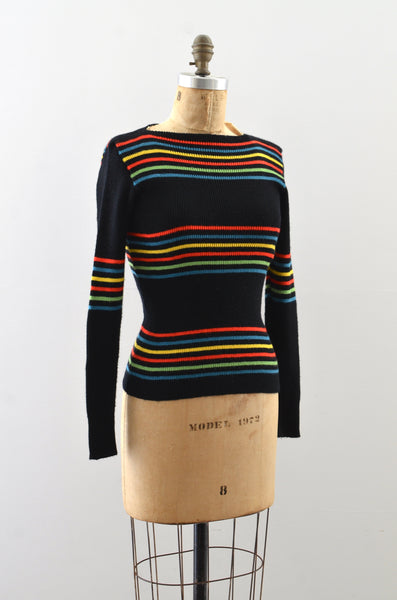 Vinage 70's Rainbow Striped Sweater
