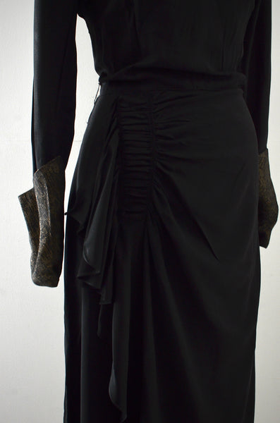 Vintage 1940s Noir Dress