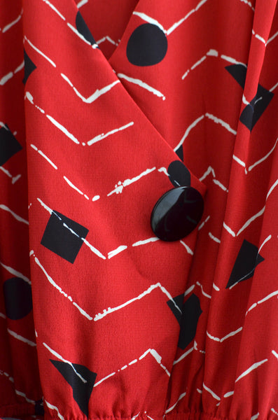 Vintage 90s Geometric Print Dress