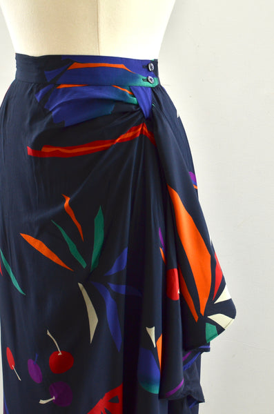 Vintage Novelty Print ESCADA Wrap Skirt