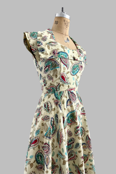 Vintage 1950s Paisley Dress