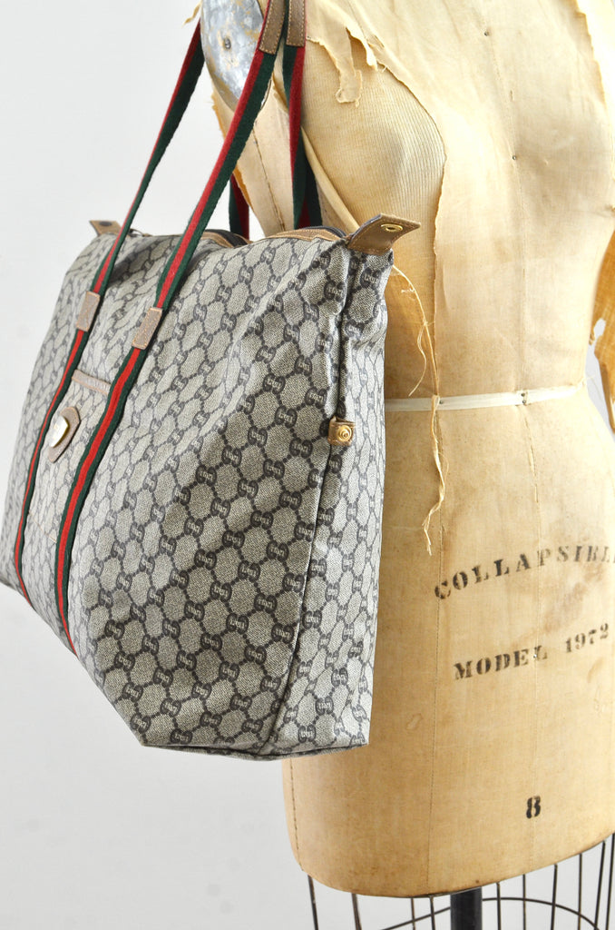 Gucci Plus Vintage Sherry Line Tote with Pouch - A World Of Goods