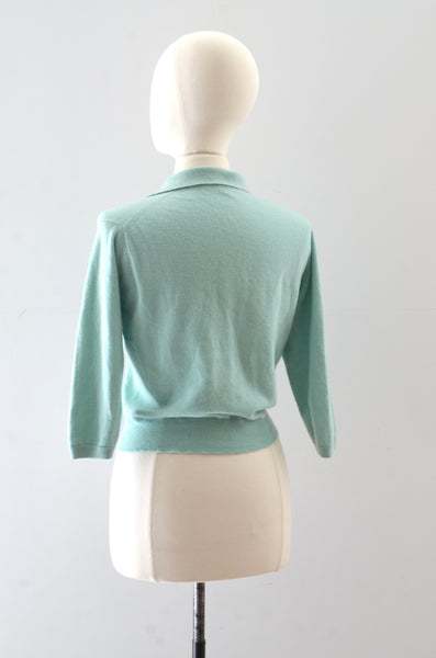 Vintage 50s Seafoam Cashmere Sweater