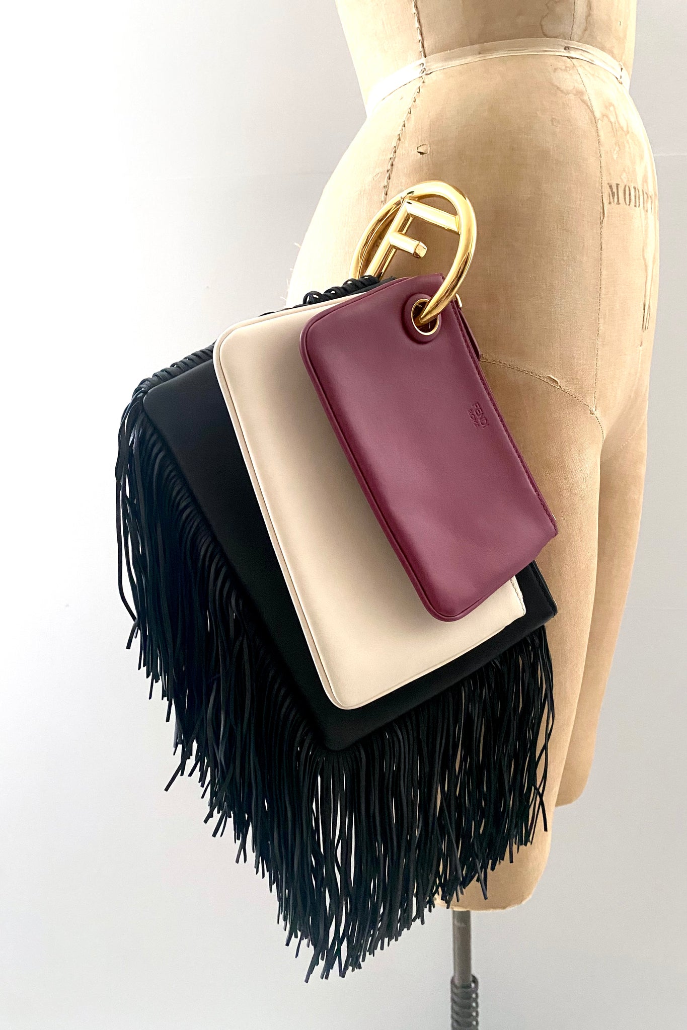 Rare Fendi Triplette Pouch w/ Fringe - Main Image