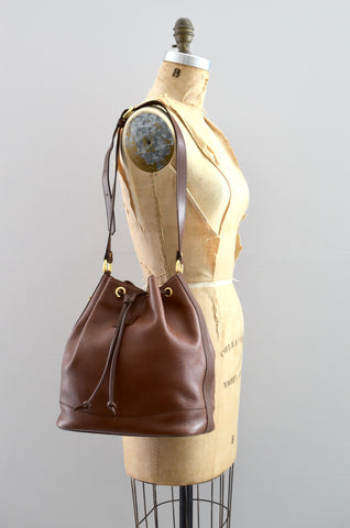 Burberry Pebbled Leather Bucket Bag