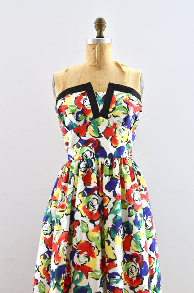 Vintage Marjon Couture Strapless Dress