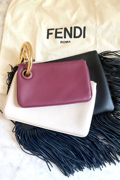 Rare Fendi Triplette Pouch w/ Fringe