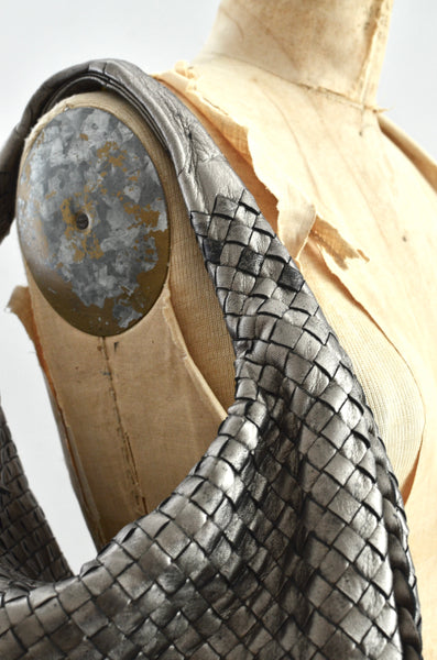 Bottega Veneta Intrecciato Veneta Hobo Silver