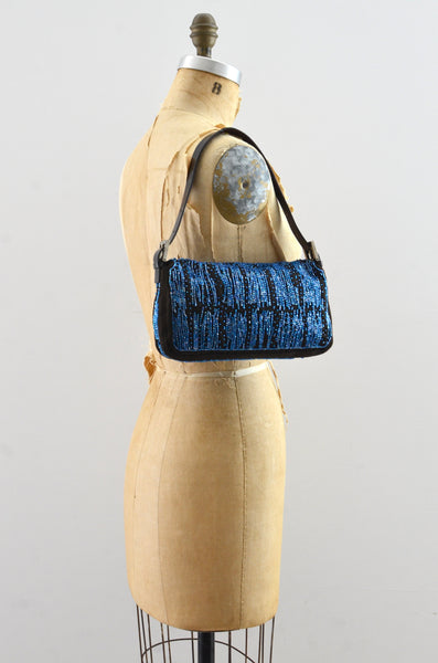 Rare Fendi Baguette Beaded Silk Bag