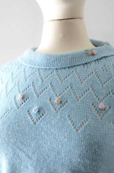 Vintage 1970s Pointelle Sweater