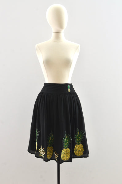 Y2K Pineapple Applique Skirt