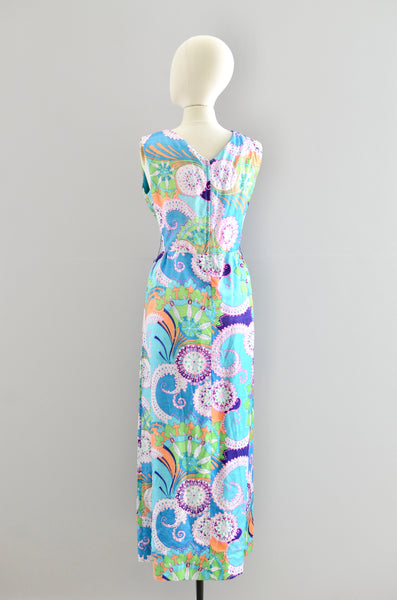 Vintage 1970s Floral Maxi Dresss