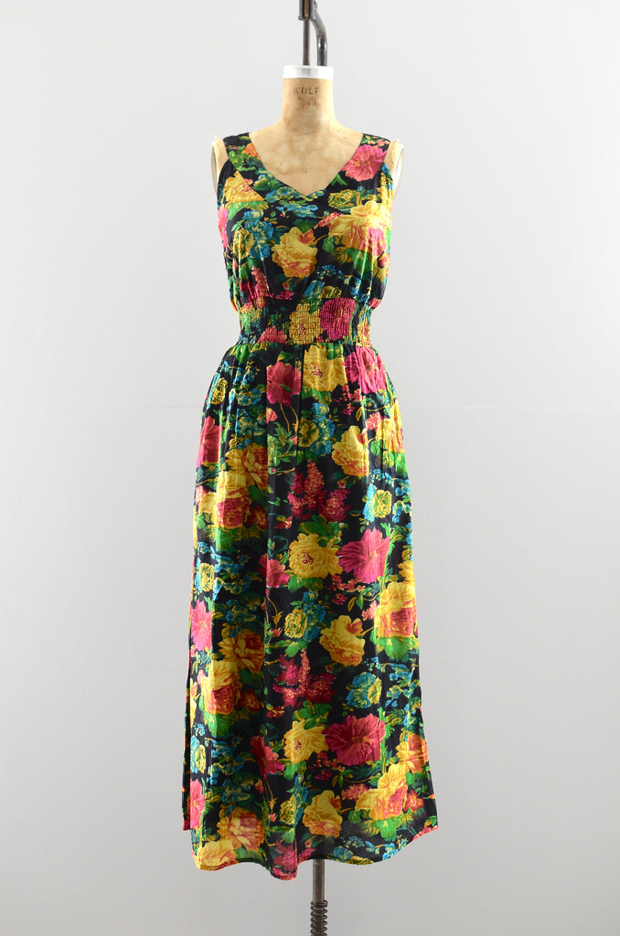 Vintage 90s Dark Floral Dress Pickled Vintage Vintage 90s Dark Floral Dress Pickled Vintage