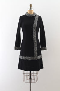 Vintage 1960s Black Knit Dress