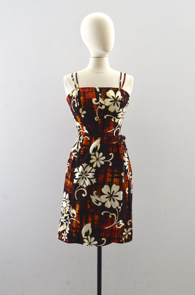 Vintage 1960's Sarong Hawaiian Dress