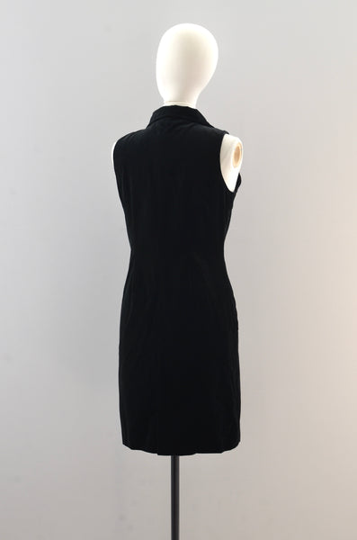 Vintage 90s Velvet Zipper Front Dress