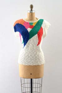 Vintage 80s Boucle Knit Top