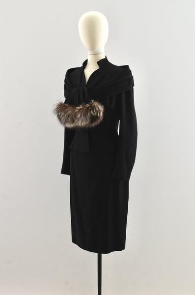 Vintage 1950's Lilli Ann Pleated Shawl Suit