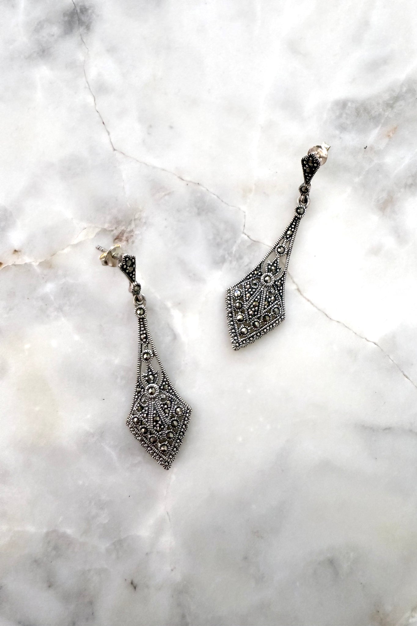 Flamenco Marcasite Sterling Silver Earrings
