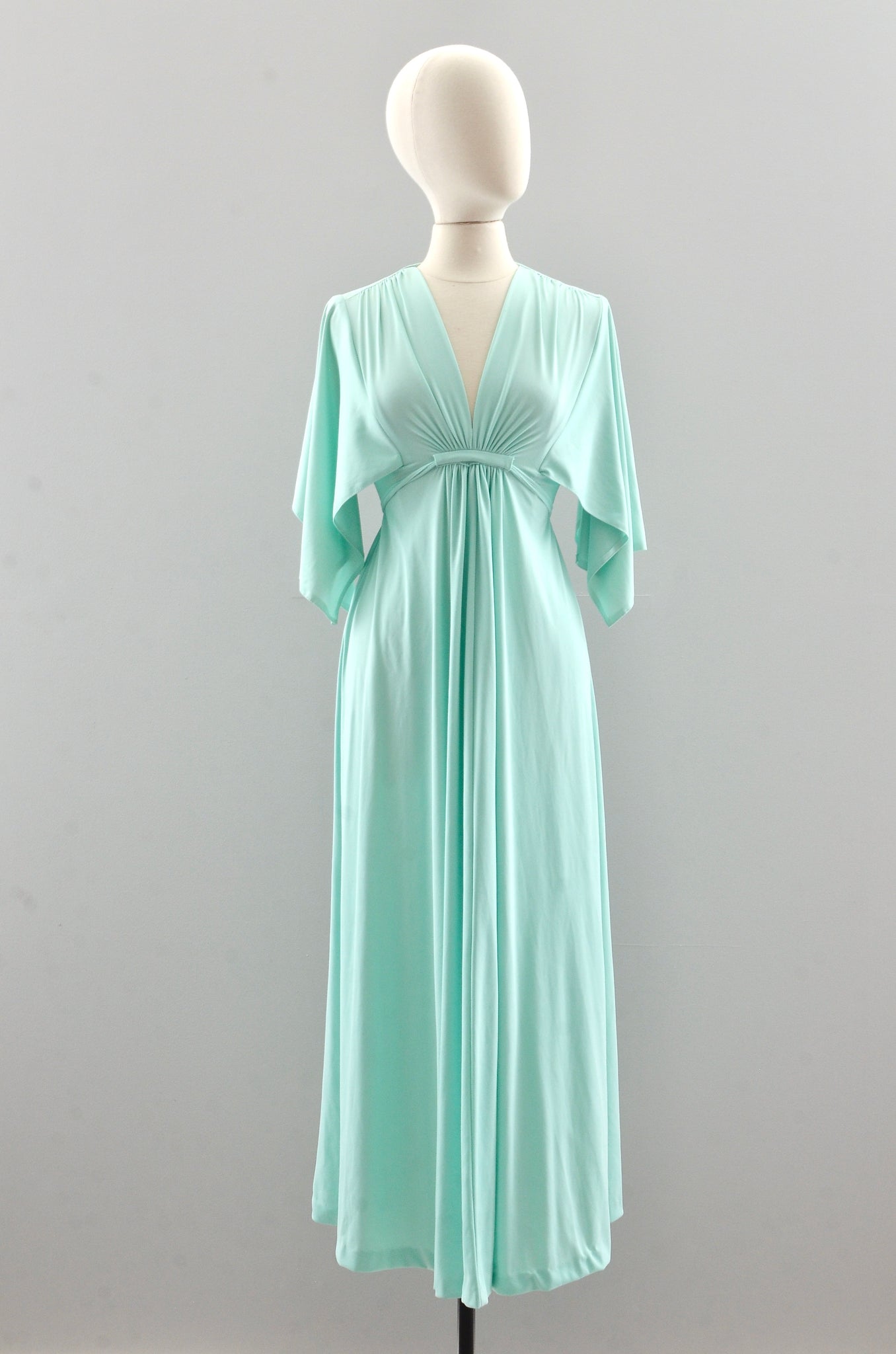 Vintage 1970s Seafoam Green Dress