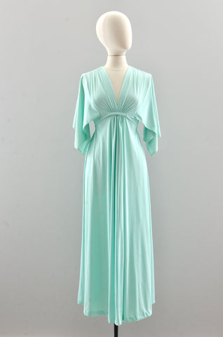 Vintage 1970s Seafoam Green Dress