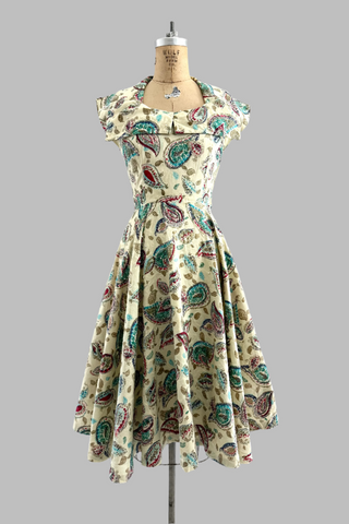 Vintage 1950s Paisley Dress