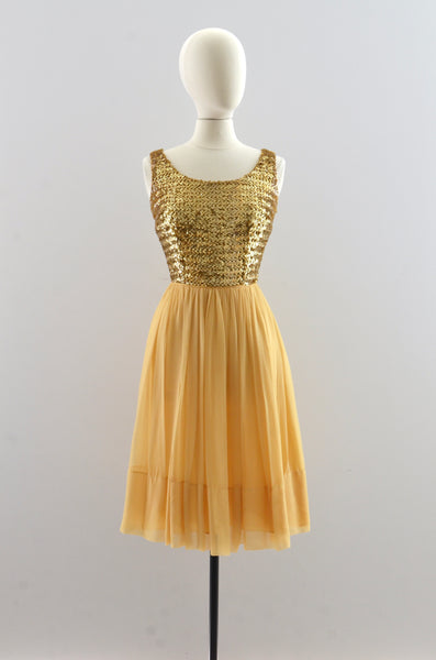Vintage Gold Sequin Dress
