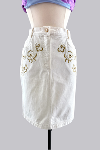 Mondi White Denim SKirt