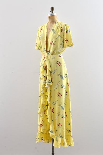 1950's Novelty Print Dressing Gown