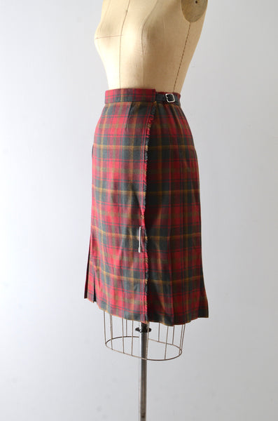 Vintage Plaid Safety Pin Skirt