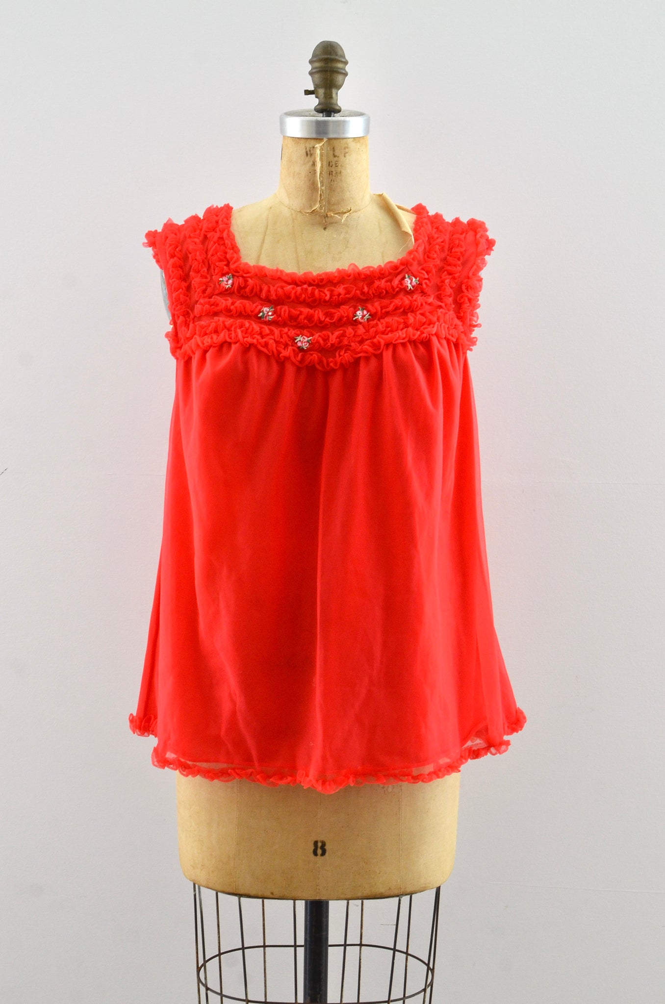 Vintage Red Pajama Top