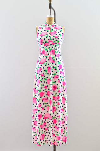 Vintage 1970s Full Bloom Dress