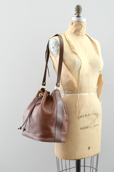 Burberry Pebbled Leather Bucket Bag