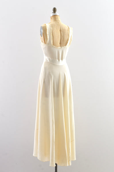 Vintage 1940s Champagne Satin Gown