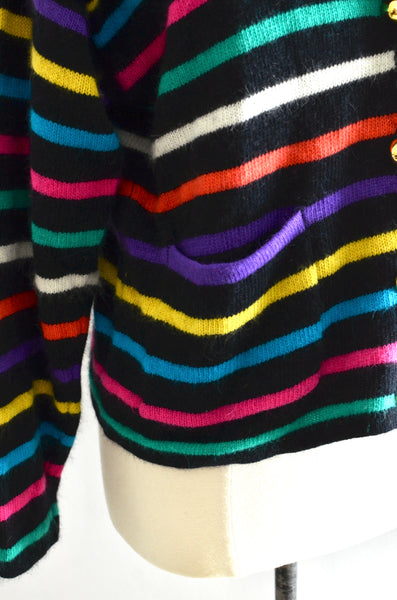Vintage 1989 Rainbow Stripe Cardigan